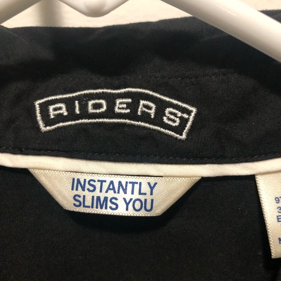 Lee Ryder’s women’s slender, rising black button down the front shirt size XL - Picture 2 of 6